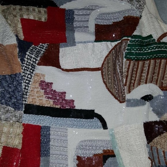 ◇$5,200 OSCAR DE LA RENTA PICASSO ART EXCL EMB SILK SEQUIN RUNW DRESS US 10 - Picture 13 of 16